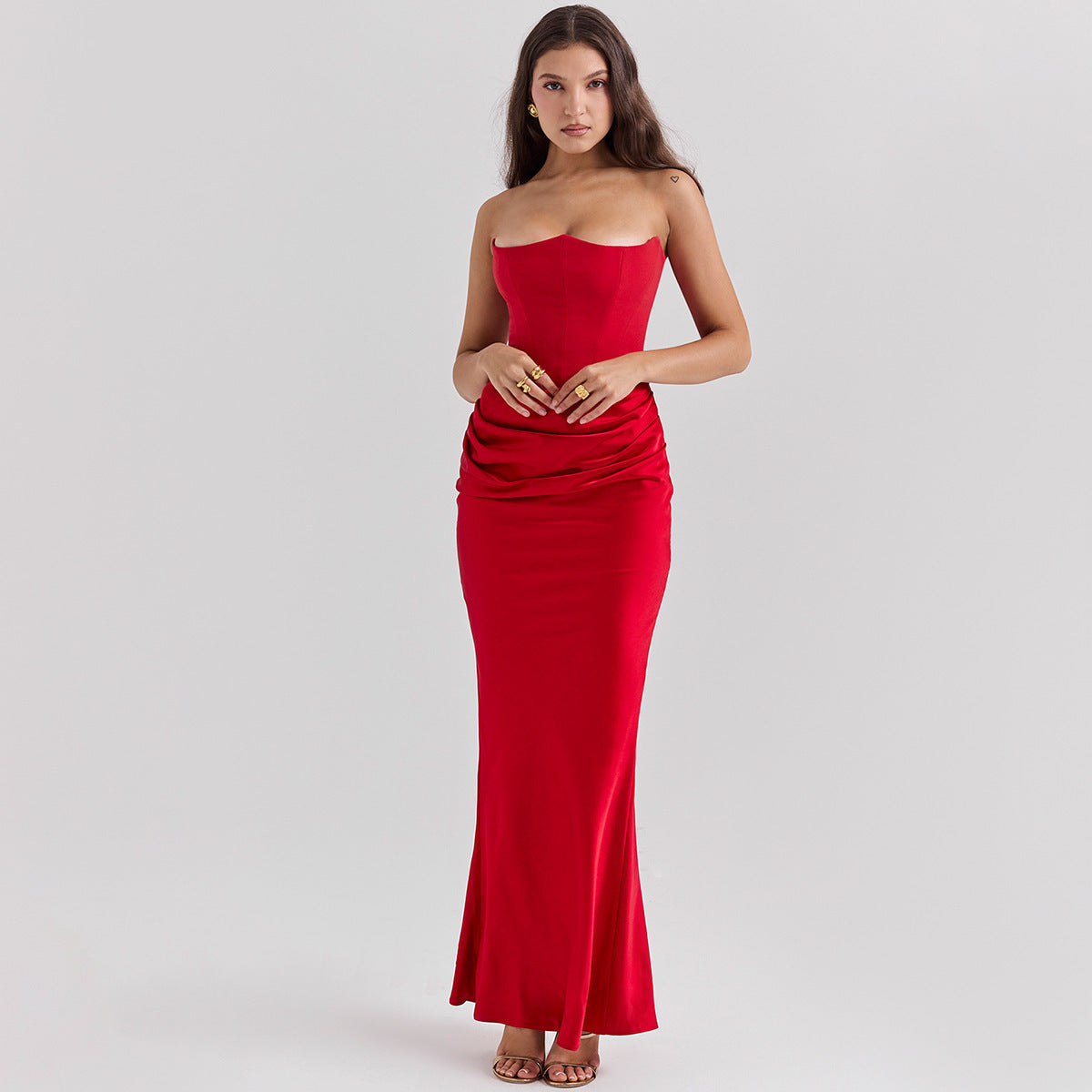 Slim Tube Top Long Sexy Fashion Backless Party Evening Dress For Women Clothing