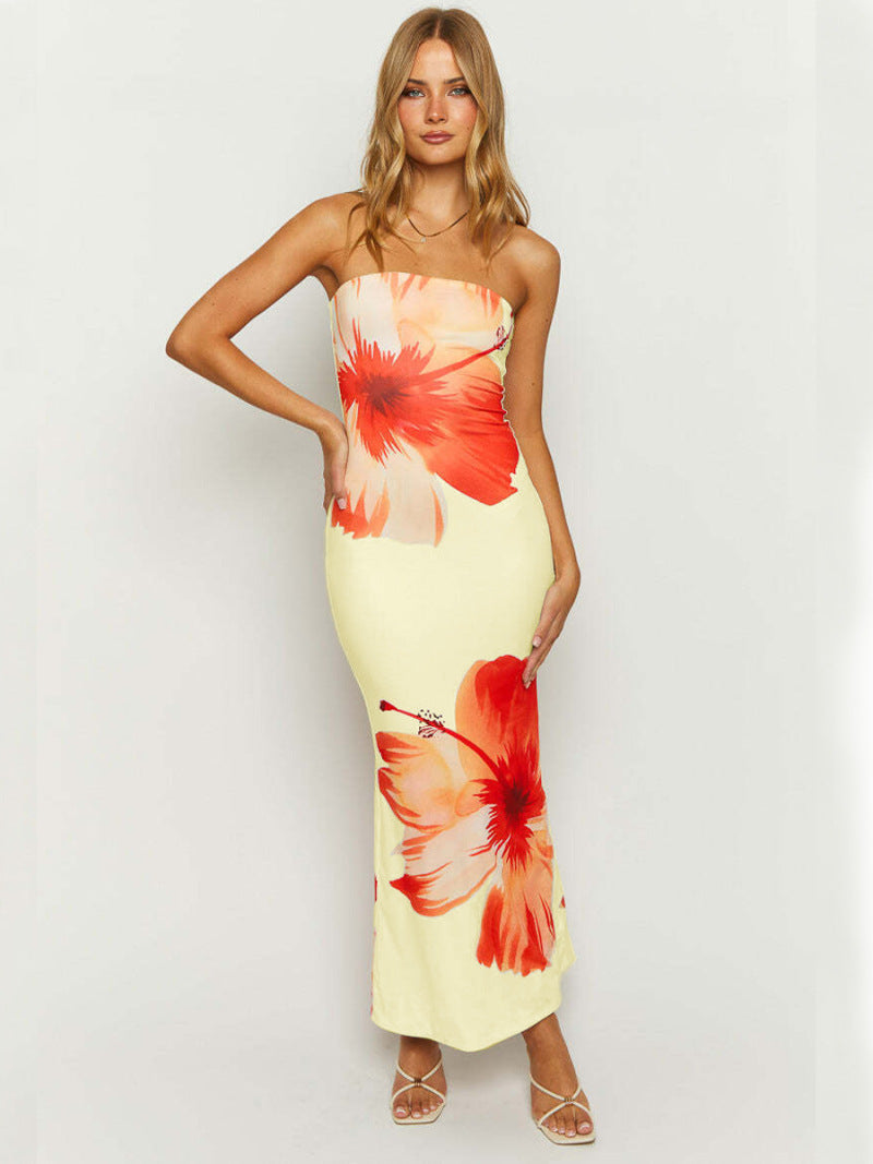 Women's Summer New Leisure Vacation Tube Top Dress