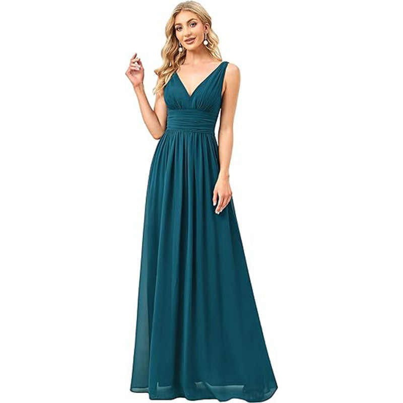 Evening Gown V-neck Dress