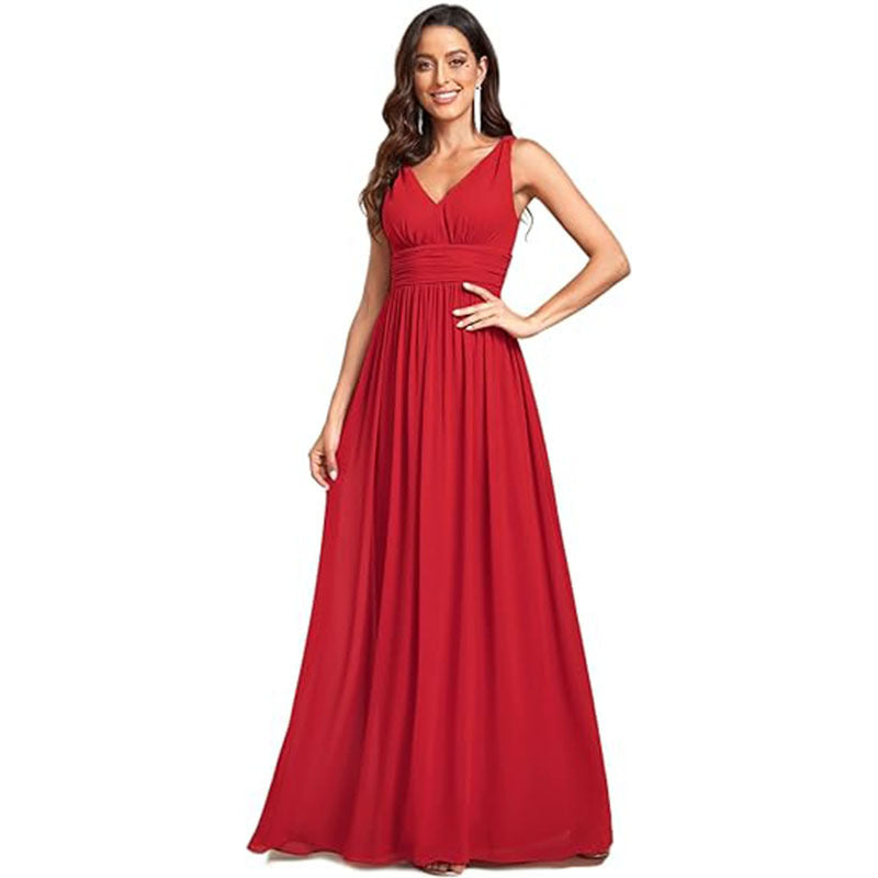 Evening Gown V-neck Dress