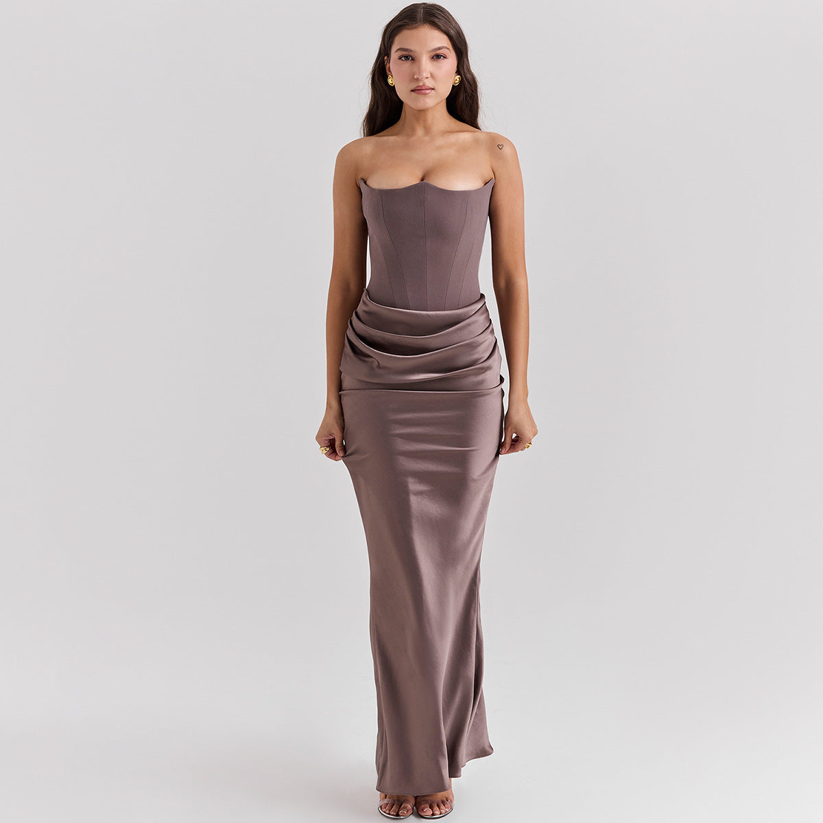 Slim Tube Top Long Sexy Fashion Backless Party Evening Dress For Women Clothing
