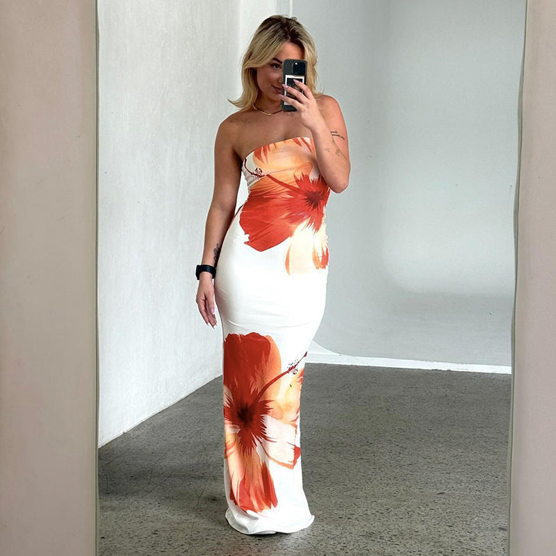 Women's Summer New Leisure Vacation Tube Top Dress